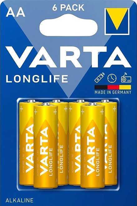 Батарейка Varta LONGLIFE LR6 AA BL6 Alkaline 1.5V (4106) (6/60/300) Элементы питания (батарейки) фото, изображение